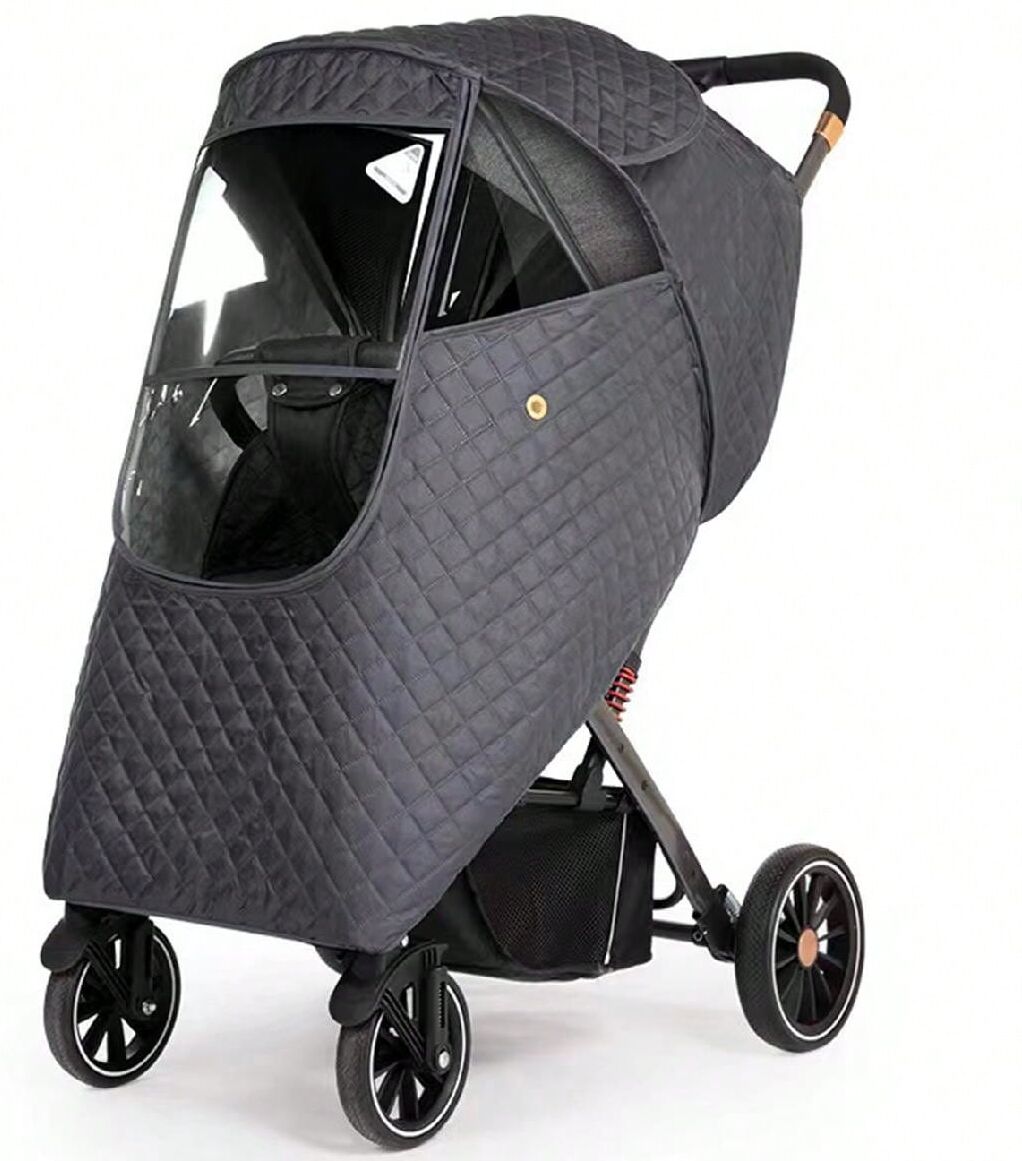 SHEIN Baby Stroller Rain Cover Dark Grey one-size