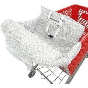 SHEIN 1pc 2-in-1 Design Toddler Shopping Cart Seat Cushion, Grey Wave Pattern Infant Shopping Chair Pad Grey 120*70cm