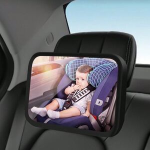 SHEIN 1pc Children's Black Acrylic Adjustable Angle Mirror To Prevent Shattering For Backseat Rear-Facing Observation, Suitable For Car Safety Seat Monitoring Black one-size