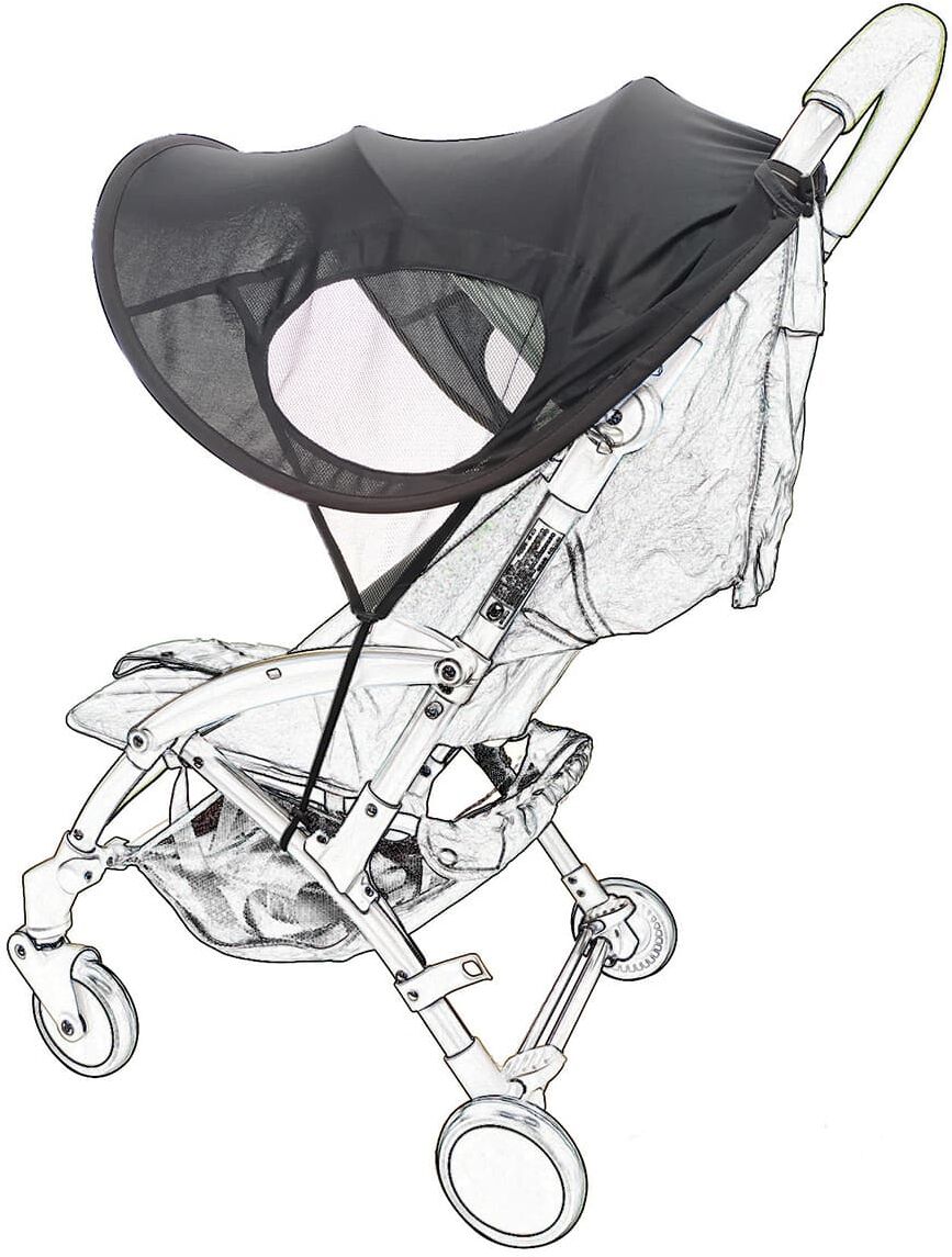 SHEIN Baby Stroller Expandable Foldable Sun Canopy Black one-size