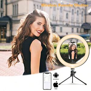 SHEIN 10 Inch Ring Light, Selfie Makeup Beauty Light, Live Streaming Light White 10-inch Ring Fill Light