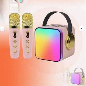 SHEIN For Adults & Karaoke Machine, Equipped With 2 Uhf Wireless Microphones, Portable Pa Speaker System With Wireless 5.0, Multiple Led Modes Pink