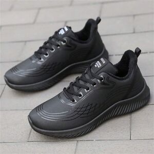 SHEIN Chef's Shoes Men's Kitchen Work Labor Protection Non-Slip Sports Casual Running Black Daddy Leather Waterproof Leather Shoes Black EUR35,EUR36,EUR37,EUR38,EUR39,EUR40,EUR41,EUR42,EUR43,EUR44