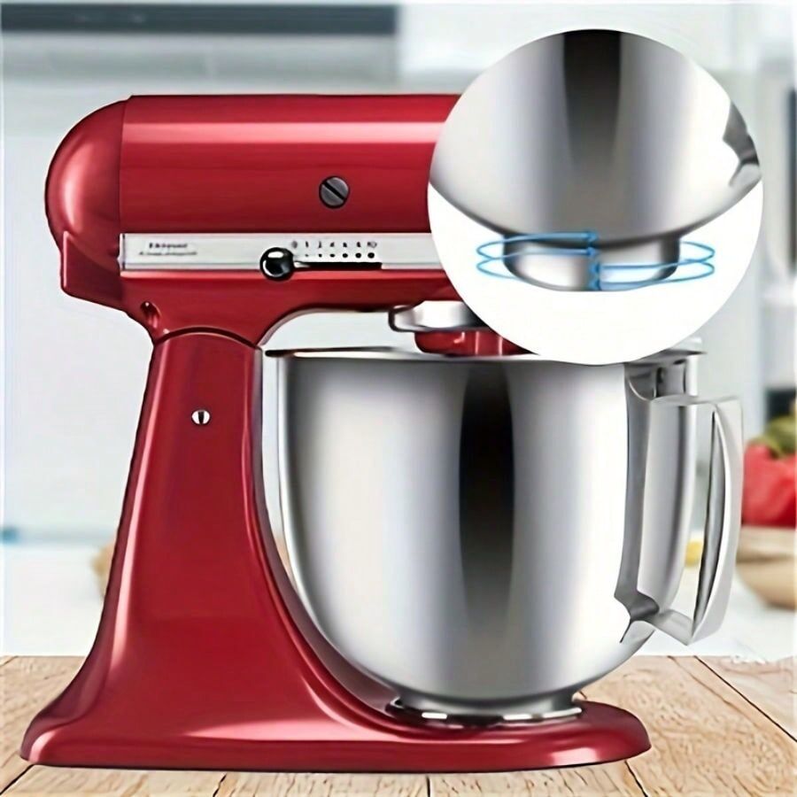 SHEIN Kitchen Aid Stainless Steel Bowl , Mixer 4.5 And 5 Quart Stainless Steel Bowl,Compatible With Kitchenaid Artisan 5KSM125, 5KSM150, 5KSM175, 5KSM7580, KSM150, RRK150,K45, K45SS, KSM75, KSM90, KSM95, KSM100, KSM103, KSM110 White