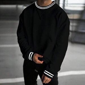 SHEIN Men's Fashion Striped Round Neck Sweatshirt Black L,M,S,XL,XXL Men