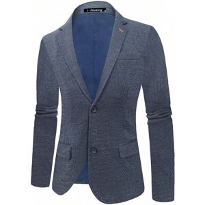 SHEIN Men's Solid Color Fashion Business Suit Jacket Blue L,M,S,XL,XXL Men