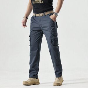 SHEIN Men's Japanese Style Luxury Fashion Multi-Pocket Cargo Pants Grey 30,32,36,38,34 Men