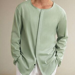 SHEIN Men's Plain Casual Fashion Long Sleeve Shirt Green L,M,S,XL,XXL Men