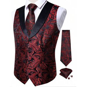 SHEIN Men's Printed Fashion Suit Vest Burgundy L,M,S,XL,XXL,XXXL Men