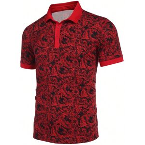 SHEIN Men's Casual Fashion Printed Short Sleeve Polo Shirt Multicolor L,M,S,XL,XXL Men