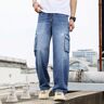 SHEIN Loose-Fit Men's Cargo Jeans With Flap Pockets And Side Pockets Blue L,M,S,XL,XXL Men