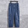 SHEIN Loose Fit Men's Cargo Jeans With Flap Pockets And Side Pockets Blue L,M,S,XL,XXL Men