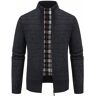 SHEIN Men Plaid Lined Zip Up Thermal Lined Cardigan Black L,M,S,XL,XXL Men