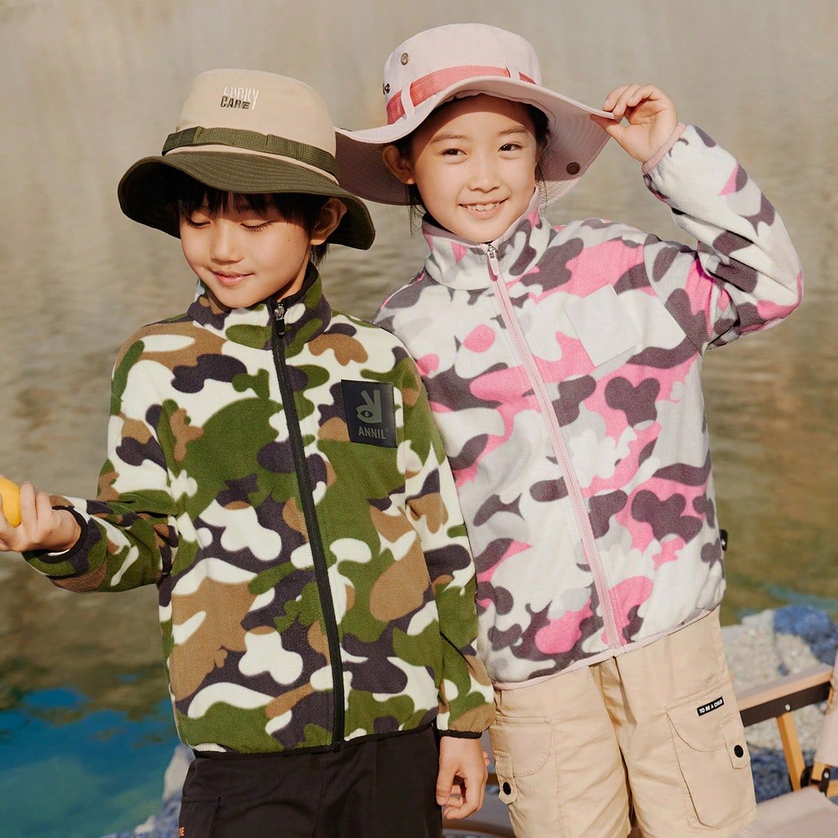 SHEIN Annil Children's Clothing, Men's And Women's Jackets, Camouflage Printing, Fashionable And Casual Autumn Fleece, Windproof And Warm Pink 110,120,130,140,150,160,170 Boys