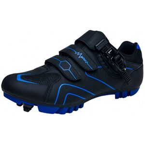 SHEIN Men's Mountain Bike Shoes - Breathable, Compatible With Spd Cleats - Ideal For Mountain Bike Training Blue EUR40,EUR41,EUR42,EUR43,EUR44,EUR45,EUR46