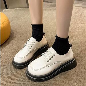 SHEIN Women's Casual Loafers, New Arrival For Autumn And Winter, British Style Loafers Can Be Matched With Any Clothing, Slip-on With Strap And Comfortable And Soft Outsole White CN35,CN36,CN37,CN38,CN39,CN40 Women