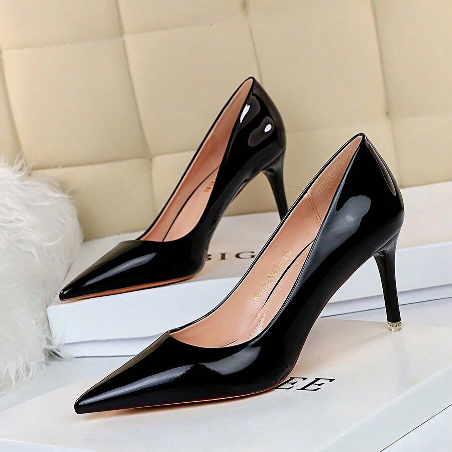 SHEIN Shoes For Women Black Heels Black Shoes Kitten Heels Closed Toe Heels Work Shoes Formal Shoes Wide Fit Heels Mid Heel Black CN34,CN35,CN36,CN37,CN38,CN39,CN40,CN41,CN42,CN43 Women