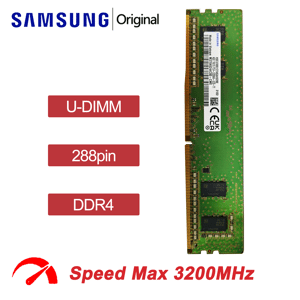 SHEIN Samsung Ram Memory Ddr4 8gb 16gb 32gb 4gb 3200MHz, Memoria Ram Ddr4 For Pc, 288pin, U-DIMM Green 4GB,16GB,32GB,8GB