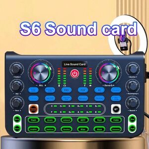 SHEIN Sound Mixer Board Live Sound Card For Live Streaming Voice Changer Sound Card With Sound Effects,Audio Mixer For Music Recording Karaoke Singing Broadcast Black