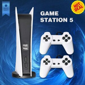 SHEIN GS5 8-bit TV video AV output USB dual player plug and play handheld portable retro game console electronic mini game station toy holiday gift (support 200+ classic retro games) White one-size