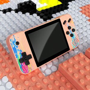 SHEIN 1pc 800-in-1 Games Console For Kids With Large Screen, Handheld Dual-player Classic Tetris Game Box Mini Game Console For Childhood Memory Pink one-size