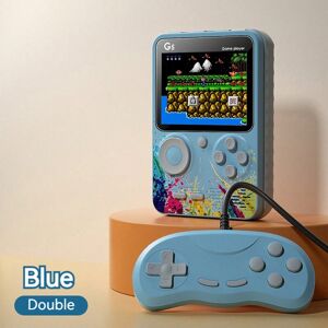 SHEIN 1pc Handheld Game Console With 500 Classic Retro Games, Portable And Rechargeable, Support 2 Players Mode, Great Gift Choice Blue one-size