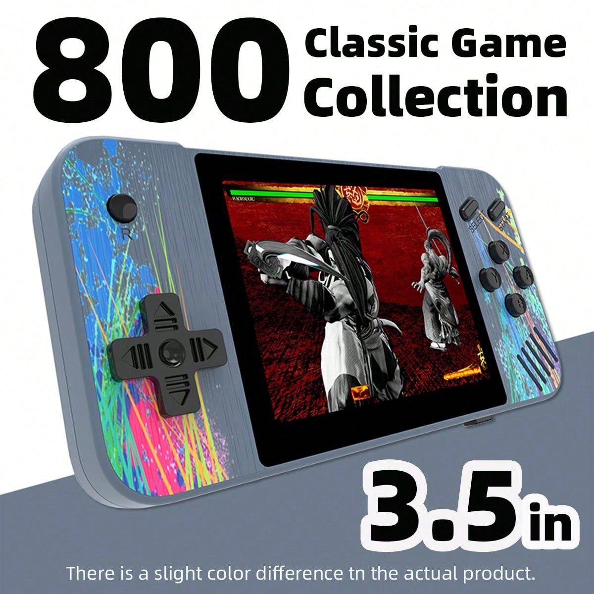 SHEIN A Game Console With 800 Games, Large Screen Double Players Battle Machine, Retro Nostalgic Classic Tetris Game Console, Handheld Mini Console Bringing Back Your Childhood Memories Grey one-size