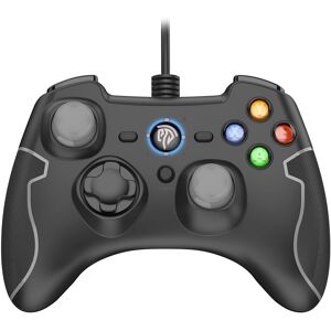 SHEIN EasySMX 9100 Wired PC Gaming Controller With Dual-Vibration Turbo and Trigger Buttons for Windows PC/ PS3/ Android TV Box/Tesla Grey one-size