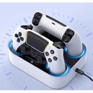 SHEIN Quick Charging Dual Controller Charging Dock For Gamepad With Contact Type Charger Stand White one-size