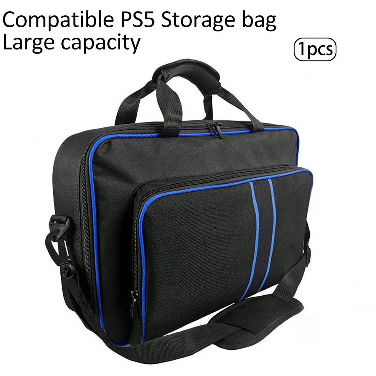 SHEIN PS4/PS5 Console/Controller And Accessories Large Capacity One-Shoulder Portable 2-In-1 Storage Bag Black one-size