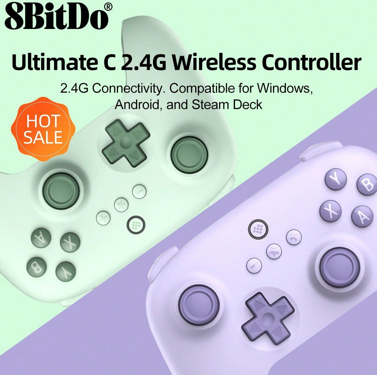 SHEIN 8bitdo Ultimate C 2.4G Wireless PC Controller,Compatible With Android Windows 10 11 Steam Deck PC Raspberry Pi Gamepad,480mAh Battery Capacity,Gaming Console Accessories,2.4G Wireless Or Wired USB Connectivity,Plug And Play Turbo Function Rumble Vib