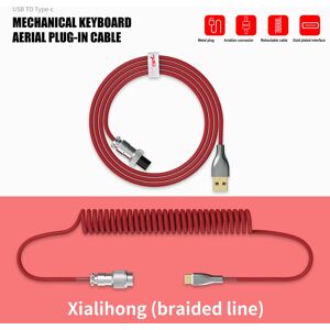 SHEIN Mechanical Keyboard Cable Coiled Type-C USB Aviation Connector Spring Wire Desktop Computer Plug Decoration Accessory For Gaming Keyboard, Mechanical Keyboard Cable With Detachable Metal Aviator,1.5M USB-C To USB-A, Tensile Length:2.2M Connector Spr