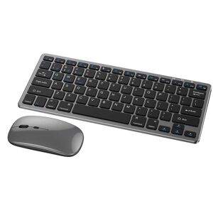 SHEIN 1 Pc Ultra-Thin Rechargeable Wireless Keyboard And Mouse Set For Desktop Computer Laptop Tablet Phone Grey one-size