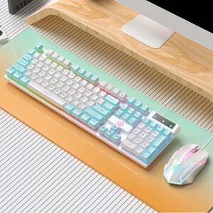 SHEIN YINDIAO KM500 Keyboard and mouse set wired USB computer laptop office esports game universal device White one-size