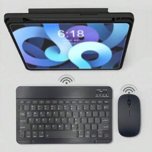 SHEIN Wireless Keyboard And Mouse Set, Compatible With Ipad, Computer, Smartphone And Tablet, Rechargeable, Mute, Mini Size Black one-size