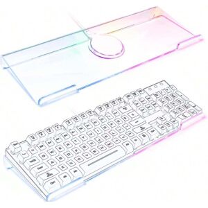 SHEIN Acrylic Tilted Gaming Keyboard Holder Computer Stand 366 RGB For 60% 80% 104 Key White