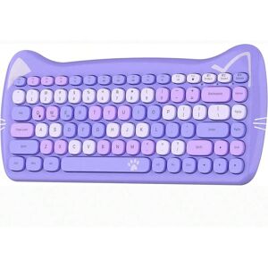 SHEIN Wireless Cute Computer Bluetooth Keyboard With Typewriter Round Keycap For PC Purple