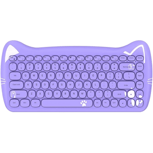 SHEIN Wireless Cute Computer Bluetooth Keyboard With Typewriter Round Keycap For PC Purple