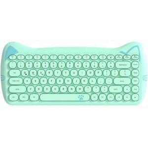 SHEIN Wireless Cute Computer Bluetooth Keyboard With Typewriter Round Keycap For PC Green