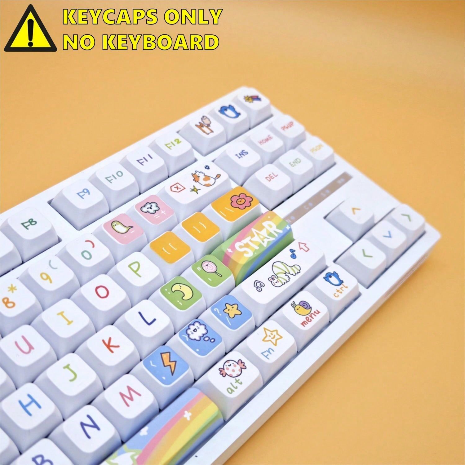 SHEIN 127 Keys XDA Profile Heights PBT Keycaps Animal Party Dye-Sub Legends Colorful Cute Cartoon Animals Design Custom Keycap Set For Gaming Mechanical Keyboard Kit Desktop Computer Laptop Mechanical Keyboard Accessories Keyboards Caps (Only Keycaps) Col