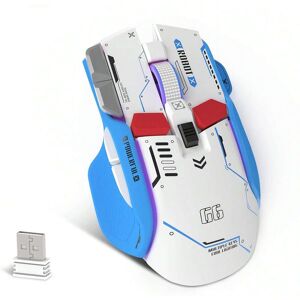 SHEIN ATTACK SHARK G6 Gaming Mouse, Wired/Wireless/Blue bud Tri Modes, 5 Adjustable DPI and 11 RGB Backlit, Rechargeable Silent Computer Gaming Mice for Windows/Android/iOS White one-size