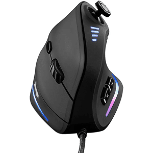 SHEIN Jomaa Vertical Gaming Mouse RGB Ergonomic Mouse 10000 DPI Adjustable Wired Mouse With Programmable Buttons For Computer PC Laptop Grey one-size