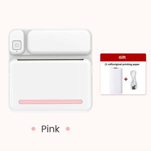 SHEIN C19 Mini Printer Smart Thermal Printer Inkless Wireless Portable for Sticker Maker For phone Android IOS Pink one-size