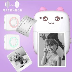 SHEIN 1pc Pink Mini Sticker Thermal Printer, Wireless Inkless Photo Printing Compatible With Android Ios, 200dpi Label Printer Pink