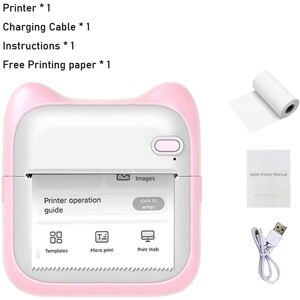 SHEIN Mini Thermal Photo Printer, Portable Printer, No Ink Required, Compatible With Android And Ios Devices, Can Print Photos, Lists, Memos, Qr Codes, Notes Pink one-size