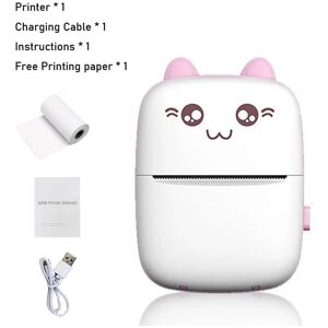 SHEIN Mini Pocket Sticker Printer, Photo Printer, Small Wireless Picture Printer, Portable Mobile Printer Pink one-size