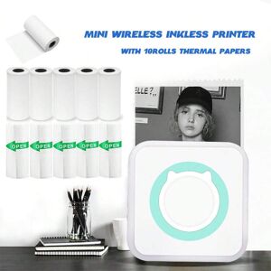 SHEIN Portable Printer Toy Print Photos & Notes Instantly Anywhere with Mini Wireless Inkless Printer for iOS & Android Army Green