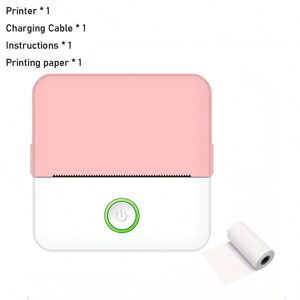 SHEIN Mini Thermal Printer, Portable Photo Printer, Inkless Printer, Compatible With Android And Ios, Capable Of Printing Photos, Lists, Memos, Qr Codes, Notes Pink one-size