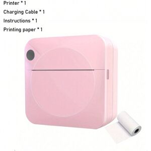 SHEIN Mini Pocket Label Printer, Photo Printer, Small Wireless Picture Printer, Portable Mobile Printer Pink one-size