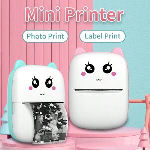 SHEIN Mini Printer Inkless Instant Photo Printer, Small Thermal Pocket Sticker Printer, Portable Mobile Phone Picture Printer For Printing Label, Study Note,For Gift Blue